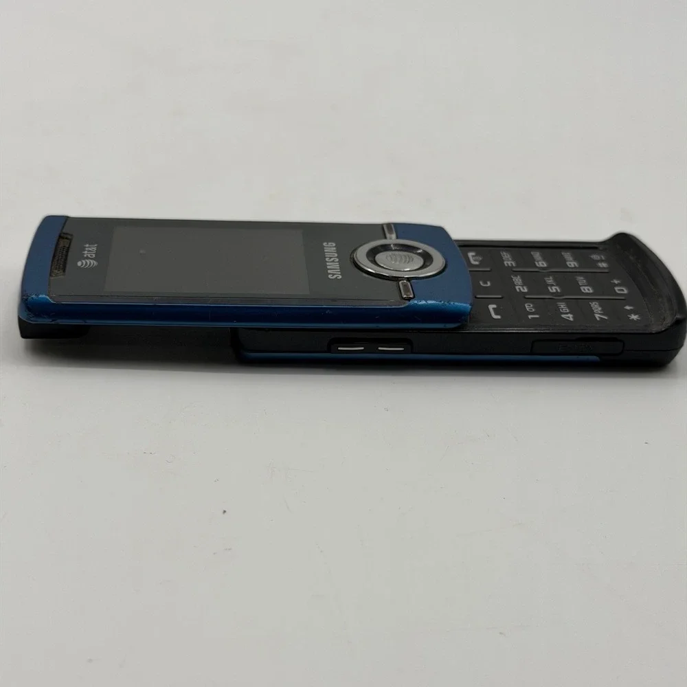 Samsung SGH-A737 Slider Phone Blue AT&T Vintage Mobile w Chargers PARTS ONLY